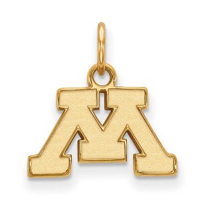 Black Bow Jewelry 14k Yellow Gold Plated Sterling Silver Minnesota Golden Gophers NCAA Extra Small Pendant - 1 of 3