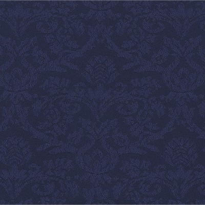 Navy Blue Jacquard Damask Curtains with Austrian Valance and Tiebacks
