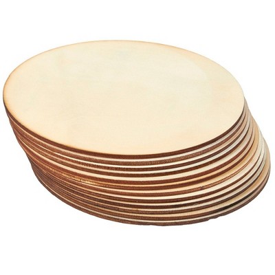 12-Pack 6-inch Unfinished Natural Rustic Round Wood Circle for Home Decoration