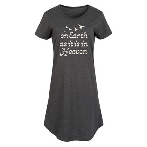 Women's - Instant Message - On Earth As It Is In Heaven Graphic T-shirt Dress - 1 of 4