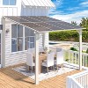 CLIHOME 8 ft. x 8 ft. Aluminum Frame Sloped Roof Patio Cover Outdoor Pergola with Retractable Polycarbonate Canopy - 3 of 4