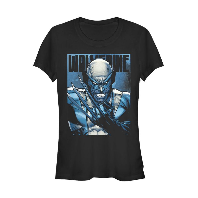 Juniors Womens Marvel X-Men Wolverine Shadow T-Shirt, 1 of 4