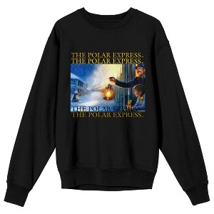 Polar Express Photo Art Crew Neck Long Sleeve Women's Black Sweatshirt - 1 of 3