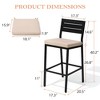 Pellebant 2pc Outdoor Bar Stools Counter Height Bar Stools with Cushions Patio Bistro Tall Chairs with Back and Footrest - image 3 of 4