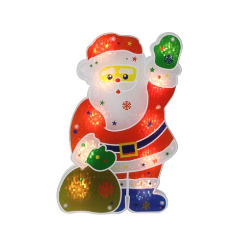 Northlight 13 Lighted Holographic Santa Claus Christmas Window