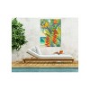 Cottage Garden West of The Wind HOT Tropic Orange, Green, Blue 40 x 30 Inch Waterproof Gallery Wrapped Canvas, Outdoor Garden, Yard, Patio All Weather - 2 of 2