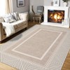 Coucheta Modern Geometric Area Rug, Large Washable & Stain-Resistant Low Pile Rug with Non-Slip Backing for Living & Dining Room, Farmhouse Decor - 2 of 4