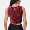 Anna-Kaci Women's Sleeveless Sequin Crop Top with Round Neckline and Sparkle Embellishment - 4 of 4