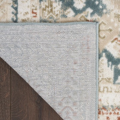 Thalia Green & Ivory Geometric 6' x 9' Easy-Care Area Rug
