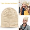 NPolar "Unisex Knit Beanie Hat Winter Warm Slouchy Baggy Skull Cap for Men and Women, 5 Color Options" Beige - 3 of 4