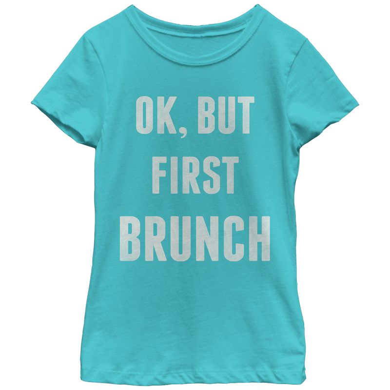 Girl's CHIN UP Brunch First T-Shirt, 1 of 4