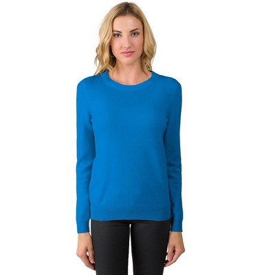 Jennie Liu Women's 100% Pure Cashmere Long Sleeve Crew Neck Pullover ...