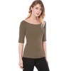 INSPIRE CHIC Women's Half Sleeves Scoop Neck Fitted Layering Soft T-Shirt - 4 of 4