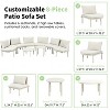 CAVINAS Outdoor Couch Sets with 2 High and Low Coffee Tables, Wicker Patio Furniture Set, Modern Patio Sofa Set for Backyard - 3 of 4