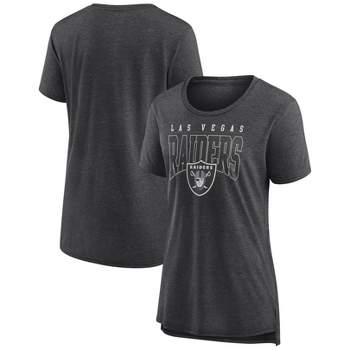 NFL Las Vegas Raiders Women's Champ Caliber Heather Short Sleeve Scoop Neck Triblend T-Shirt