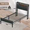 Furnulem Upholstered Bed Frame with LED Lights, Headboard with Charging Station and USB Port, Metal Platform Bed Frame Support, No Box Spring Needed - 4 of 4