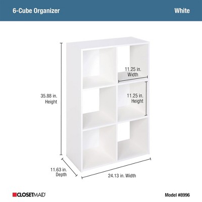 Sleek White Laminated Wood 6-Cube Organizer for Stress-Free Spaces