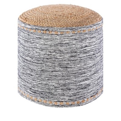 Mark & Day Petzenkirchen 16"H x 18"W x 18"D Natural Fiber Tan Pouf