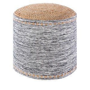 Mark & Day Petzenkirchen 16"H x 18"W x 18"D Natural Fiber Tan Pouf - 1 of 3