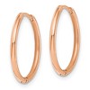 Chisel Stainless Steel Polished Rose IP-plated 1.6mm Hinged Hoop Earrings - 2 of 4