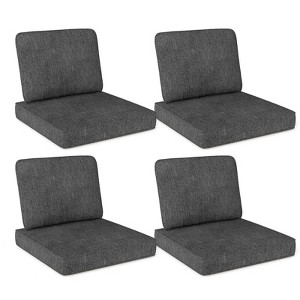 Costway 2/4/6-Pack 24" x 24" Deep Seat Cushion & Back Pillow with Removable Covers Outdoor Brown/Navy/Gray/Black - 1 of 4