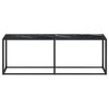 vidaXL Console Table Black Tempered Glass, Powder-Coated Steel - 2 of 4