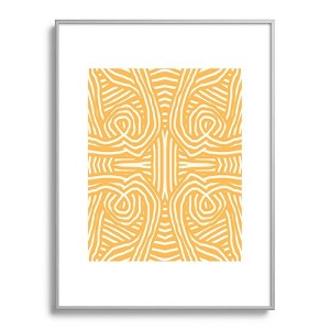 Little Dean Yellow mustard boho stripe Metal Framed Art Print - Deny Desings - 1 of 3