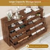 Living Room 55" Rustic Brown Wood Dresser, 6-Drawer Dresser Storage Organizer w/ Light & Large Capacity, Modern Dresser - 3 of 4