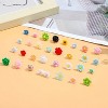 36 Pairs Hypoallergenic Plastic Stud Earrings for Sensitive Ears, Colorful Floral Acrylic Design - 3 of 4