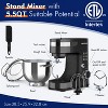 WHALL Stand Mixer - 5.5Qt 12-Speed Tilt-Head Electric Kitchen Mixer with Dough Hook/Wire Whip/Beater, Stainless Steel Bowl (Black) New - 2 of 4