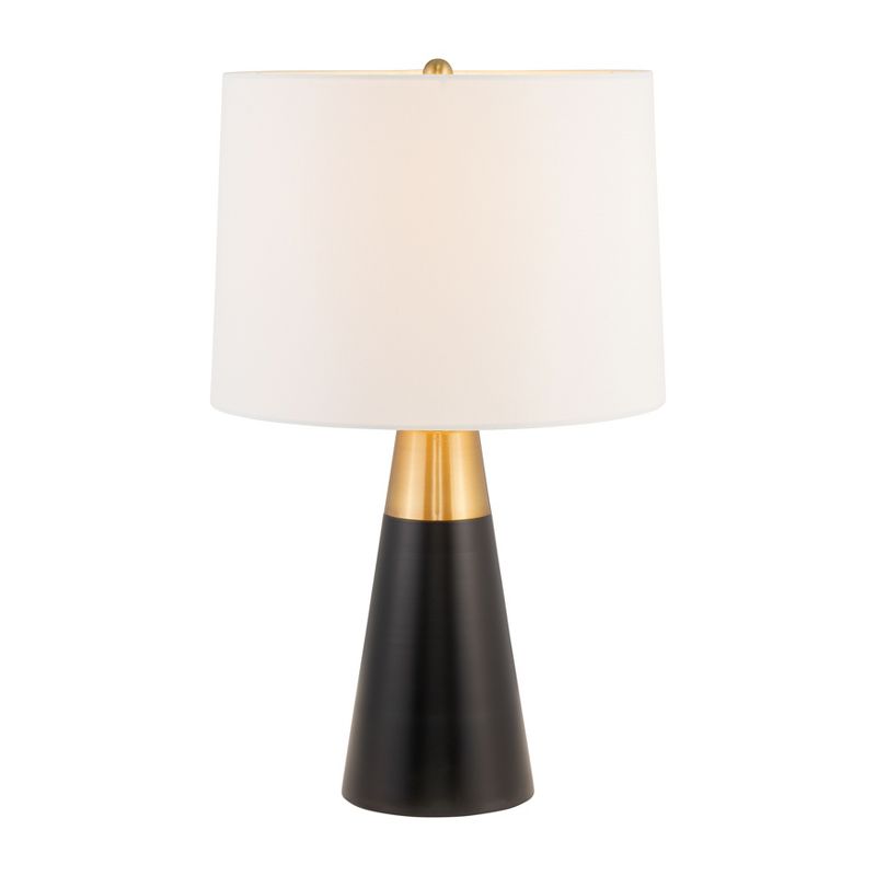 SAGEBROOK HOME (Set of 2) 23&#34; 2-Tone Cone Table Lamps Black/Gold, 3 of 9