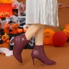 Allegra K Women's Stiletto Heels Closed Pointed Toe Side Zip Ankle Boots - 2 of 4