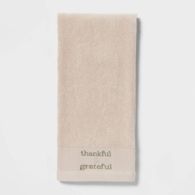 Harvest Thankful & Grateful Hand Towel Beige - Threshold™