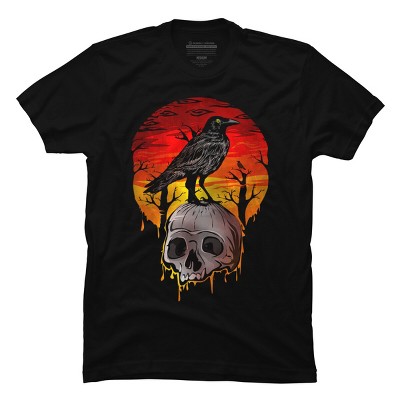 Men's Design By Humans RAVEN & SKULL By akhyarisme T-Shirt