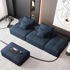 4 PCS Oversized Modular Sofa, 2 Seat DIY Layout Design Sofa with Ottomans, Tufted Sofa with Foam Filling Cushion and Pillows-Coolbibila - 2 of 4