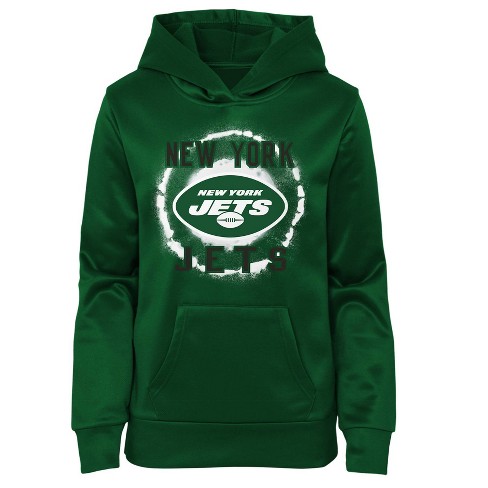 Nfl New York Jets Boys' Long Sleeve Performance Hooded Sweatshirt : Target