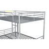 NicBex Full XL over Queen Bunk Bed Convertible Metal Frame Triple Bed Frame with Scroll Wheels, Guardrails and Ladder, No Box Spring Required - 4 of 4
