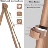 Okak Hammock Swing Chair with Stand,Porch Swing with Rustproof Wood-Look Frame,Oversized Patio Hanging Chair for Patio,Balcony,Bedroom,Gold+Brown - 4 of 4