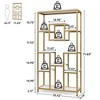 Resenkos Bookshelf, Bookcase Standing Shelf Unts,71" Tall Bookshelf, Modern 11-Tier Bookcase Display Shelf,White& Golden - 2 of 3