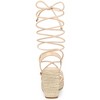 Allegra K Women's Square Toe Lace Up Platform Espadrilles Wedge Heel Sandals - 3 of 4