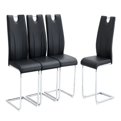 Infurnic Dining Chairs Modern Style Set of 6 Uniquely Designed Chairs, Suitable for Restaurants, Kitchens, Conference Rooms, Black, 15.7"*16"*37.4"