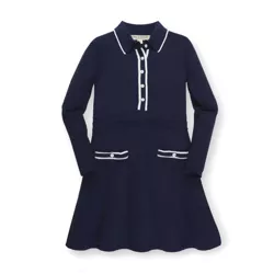 Hope & Henry Girls' Long Sleeve Sweater Dress with Contrast Tipping, Toddler