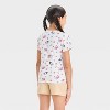 Girls' Snoopy Ditsy Floral Short Sleeve T-Shirt - Ivory - 2 of 3