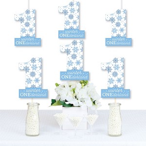 Big Dot of Happiness Blue Snowflakes 1st Birthday - One Shaped Decorations DIY Boy Winter ONEderland Party Essentials - Set of 20 - 1 of 4