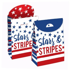 Big Dot of Happiness Stars & Stripes - Patriotic Gift Favor Bags - Party Goodie Boxes - Set of 12 - 1 of 4