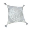 HomeRoots 20" X 20" Silver Gray And Light Gray Viscose Zippered Pillow - 4 of 4