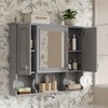 MOEPISY Wall Mounted Bathroom Medicine Cabinet, Modern Bathroom Wall Cabinet with Mirror, Mirror Cabinet with Open Shelves - 2 of 4