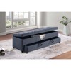 Okak Modern Boucle Fabric Double Storage Bench with Hidden Compartment,Upholstered Ottoman Stool for Bedroom,Living Room - 2 of 4