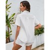 Clearlove Women's 2 Piece Outfits Short Sleeve Button Down Shirts Top High Waist Shorts Set Tracksuit - 4 of 4