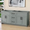 Bath Vanity Cabinet without Top 72 in. W x 21.5 in. D x 33.5 in. H Bathroom Vanity in Sky Grey with Black Handle - 3 of 4